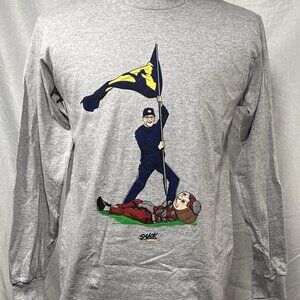 Smack Apparel Ohio State vs Michigan Long Sleeve T-Shirt Adult Medium Gray